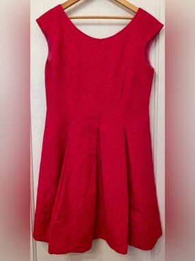 Eliza J Hot Pink Textured A-Line Dress